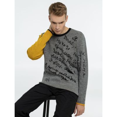 Джемпер «Цитаты. Хармс. Работа», серый-4