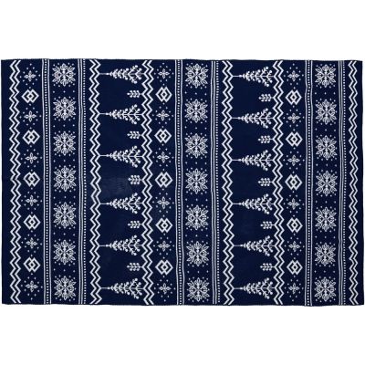 Плед Elnik, синий с молочно-белым-4