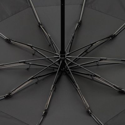 Зонт обратного сложения twoGether с двойным куполом, черный-2