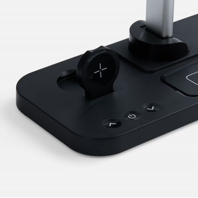 Настольная лампа с беспроводной зарядкой Power Light, черная-4