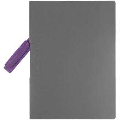 Папка Duraswing Color, серая с фиолетовым клипом-1