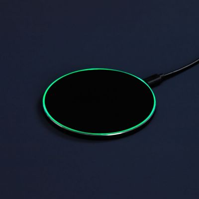 Беспроводное зарядное устройство с подсветкой Lightcore, черное-3