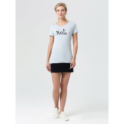 Футболка женская Hate-Love, голубая-2