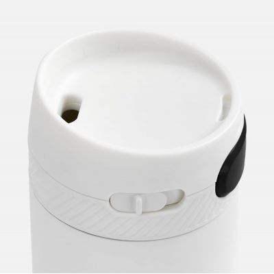 Термостакан X1 с цветной кнопкой, белый с черным-2