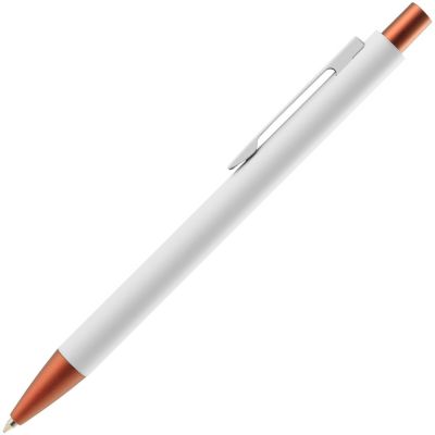 Ручка шариковая Chromatic White, белая с оранжевым-1