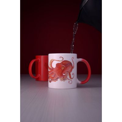 Кружка «Хамелеон», матовая, красная-3