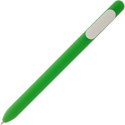 Ручка шариковая Swiper Soft Touch, зеленая с белым-1