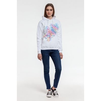 Толстовка с капюшоном Vibrance, белая-3