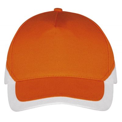 Бейсболка Booster, оранжевая с белым-1