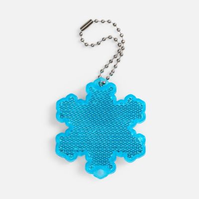 Пешеходный светоотражатель с цепочкой «Снежинка», синий-0