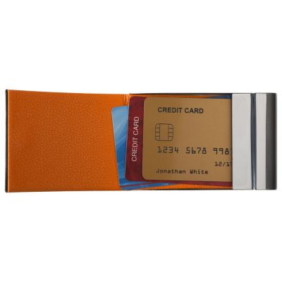 Визитница Prestige, черная с оранжевым-1