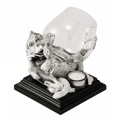 Коньячница «Обезьяна» с серебряным декором-1