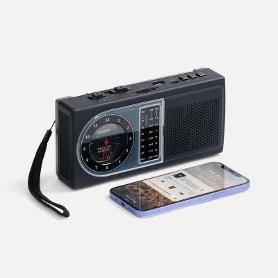 Bluetooth-колонка с радио Comradio, черная-1