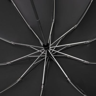 Зонт обратного сложения с ручкой-карабином Foldberry, черный-2