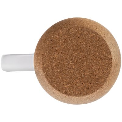 Кружка с пробковой подставкой Corky Walk для сублимационной печати, матовая, белая-3