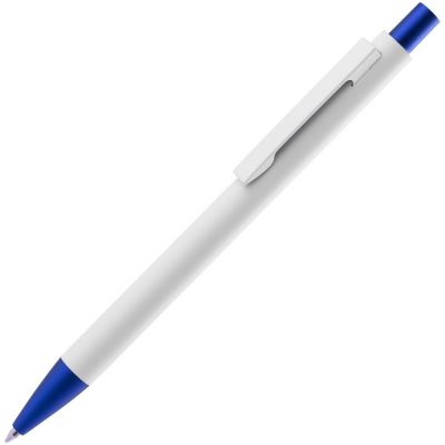 Ручка шариковая Chromatic White, белая с синим-0