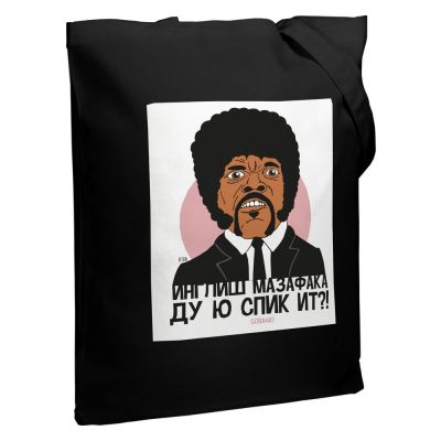 Холщовая сумка «Инглиш», черная-0