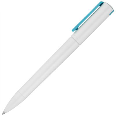 Ручка шариковая Split White Neon, белая с голубым-2