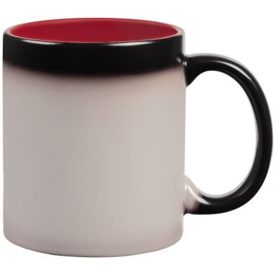 Кружка-хамелеон On Display, матовая, черная с красным-4