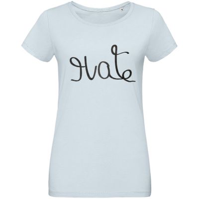 Футболка женская Hate-Love, голубая-0