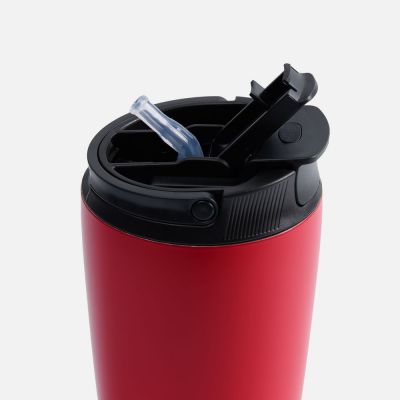 Термостакан с двумя поильниками Duetta, красный-3