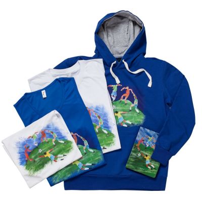 Майка мужская «Футбол via Матисс», синяя-5