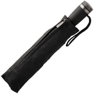 Зонт складной Gear, черный с темно-серым-4