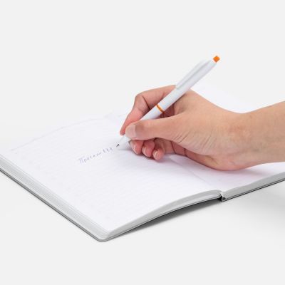 Ручка шариковая Bright Pop, белая с оранжевым-3