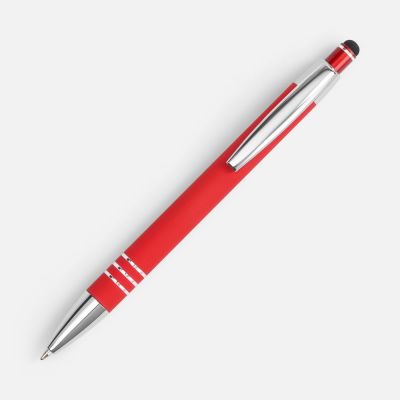 Ручка шариковая Sansen Soft Touch со стилусом, красная-2