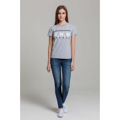 Футболка женская «Пигсель», серый меланж-2