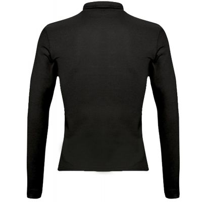Рубашка поло женская с длинным рукавом Podium 210 черная-1