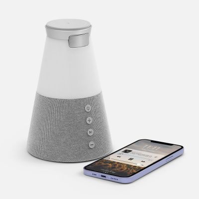 Bluetooth-колонка с беспроводной зарядкой и подсветкой Cone Sonance, серая-3