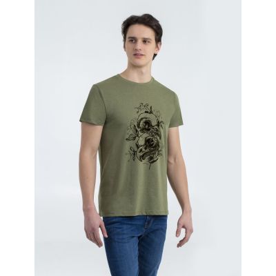 Футболка мужская приталенная Erat Aves, меланж хаки-0