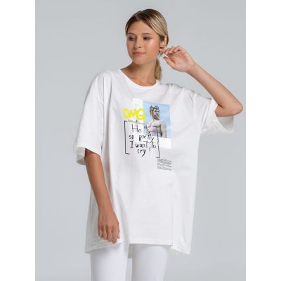 Футболка оверсайз «He is So Pretty. Нептун», белая-0