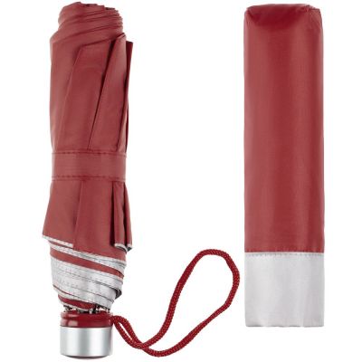 Зонт складной Silverlake, бордовый с серебристым-3