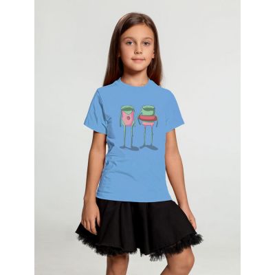 Футболка детская «Лягушата на пляже», голубая-2