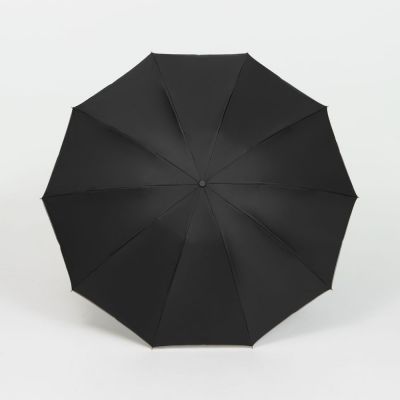 Зонт обратного сложения с ручкой-карабином Foldberry, черный-1