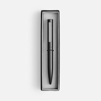 Ручка шариковая Inkolor в футляре, черная с серым-1