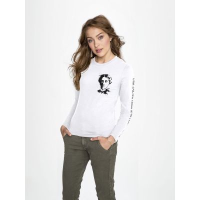Футболка женская с длинным рукавом «Блок», белая-0