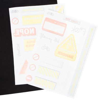 Холщовая сумка с термонаклейками Cautions, черная-7