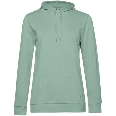 Толстовка с капюшоном женская Hoodie, серо-зеленая-0