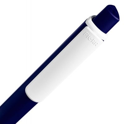 Ручка шариковая Pigra P02 Mat, темно-синяя с белым-3