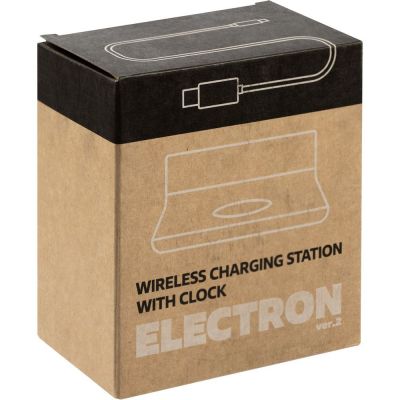 Станция беспроводной зарядки с часами Electron, ver.2, черная-1