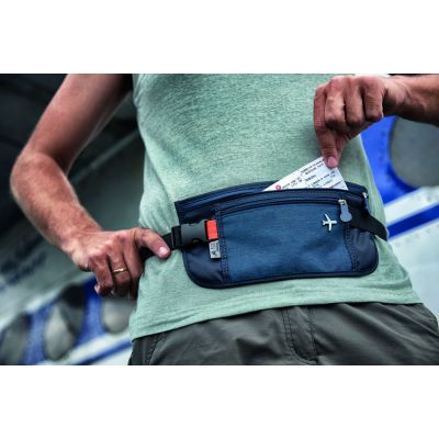Поясная сумка для документов Money Belt, серая-3