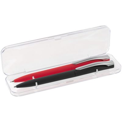 Набор Pin Soft Touch: ручка и карандаш, черный с красным-1