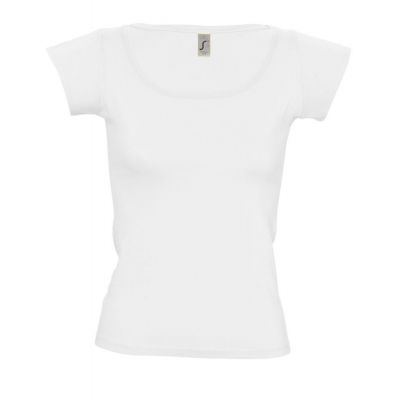 Футболка женская Melrose 150 с глубоким вырезом, белая-0