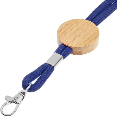 Шнурок для бейджа Tube Wood, синий-2