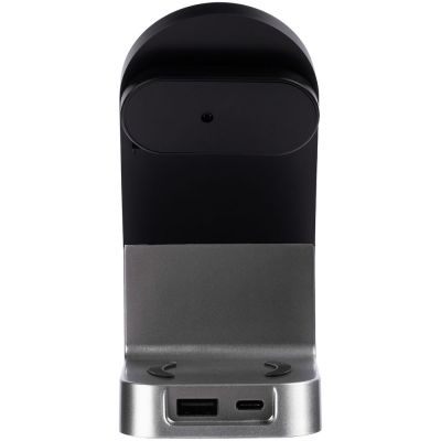 Зарядная станция с часами E-Store для смартфона, часов и наушников, черная-4