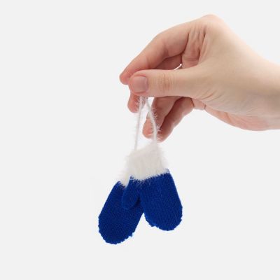 Подвеска на елку «Вьюжка», варежки, синяя-1