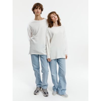 Лонгслив унисекс Siluetti Fuori, молочно-белый-9